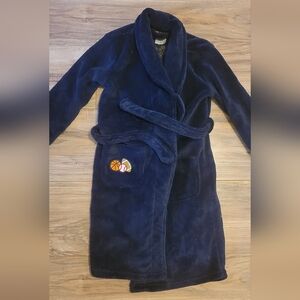 Boys 3T Navy Plush Bathrobe with Sports Patch